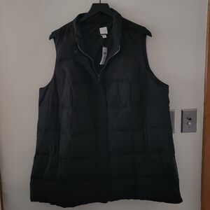 J.Jill Highland Park Down Puffer Vest with Side Zippers - black